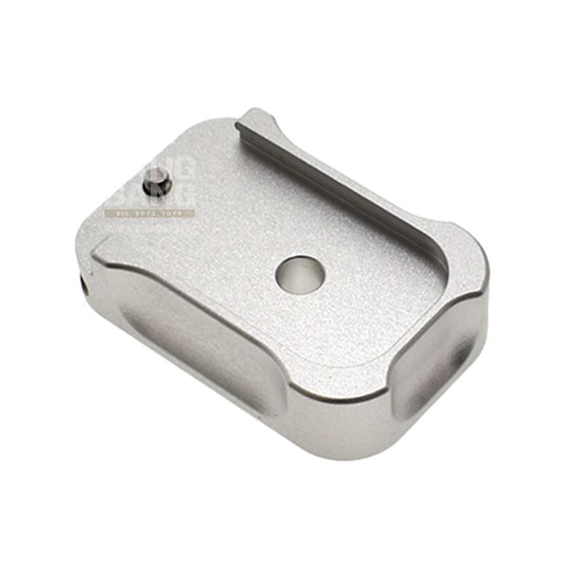 COWCOW Technology Aluminum CNC Tactical G Magbase for Tokyo Marui G - Series GBB Pistol - Silver - Bang Bang Airsoft