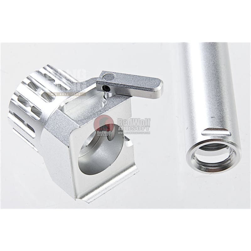 COWCOW Technology Fast Lock Compensator & Barrel Set for Tokyo Marui G Series GBB Pistol - Silver *** - Bang Bang Airsoft