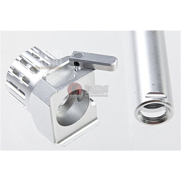 COWCOW Technology Fast Lock Compensator & Barrel Set for Tokyo Marui G Series GBB Pistol - Silver *** - Bang Bang Airsoft