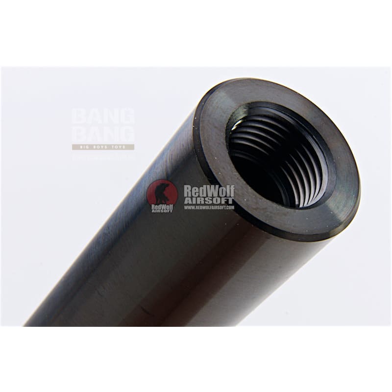 COWCOW Technology OB1 Stainless Steel Threaded Outer Barrel for Tokyo Marui Hi - Capa 5.1 GBB Series (.45 marking) - Black - Bang Bang Airsoft