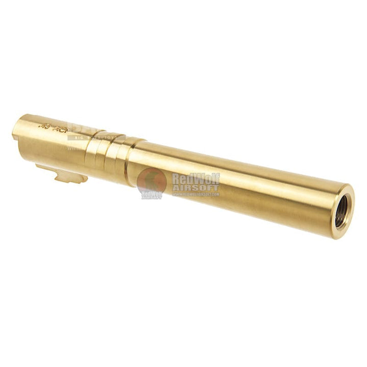 COWCOW Technology OB1 Stainless Steel Threaded Outer Barrel for Tokyo Marui Hi - Capa 5.1 GBB Series (.45 marking) - Gold - Bang Bang Airsoft