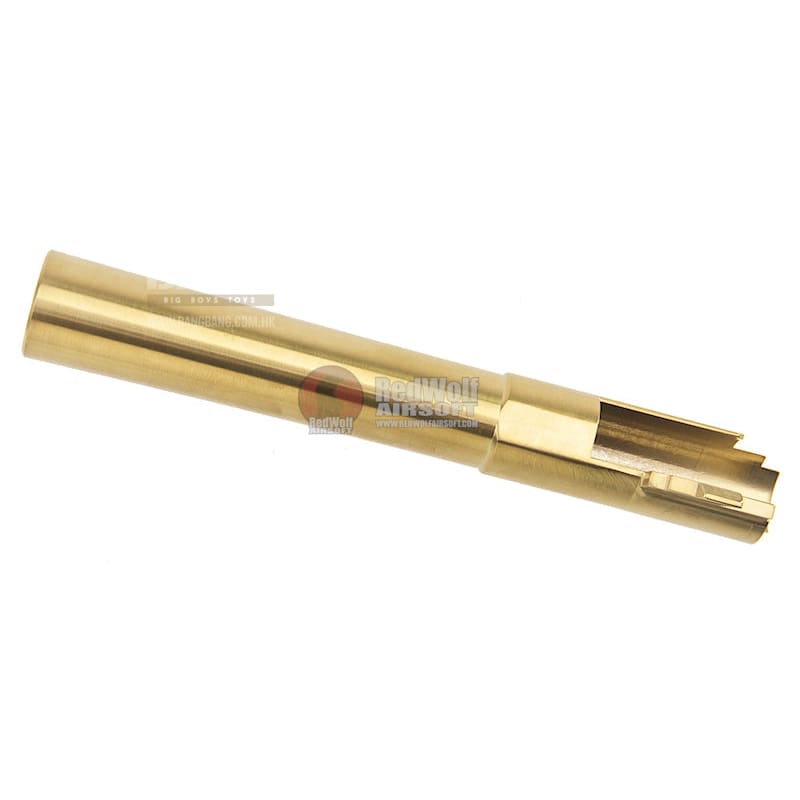 COWCOW Technology OB1 Stainless Steel Threaded Outer Barrel for Tokyo Marui Hi - Capa 5.1 GBB Series (.45 marking) - Gold - Bang Bang Airsoft