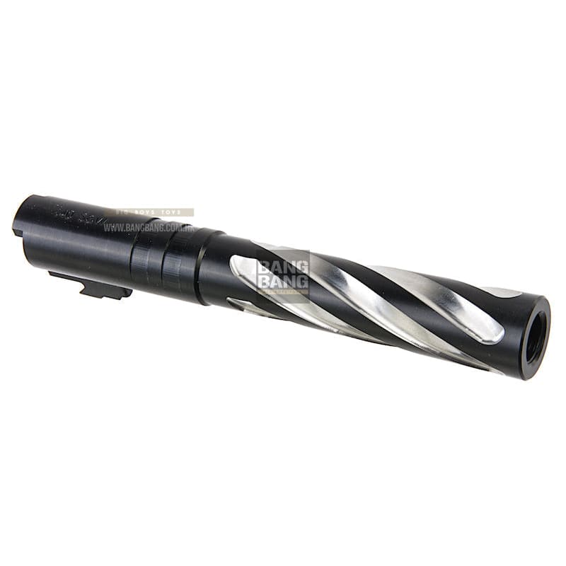 COWCOW Technology Tornado Stainless Steel Threaded Outer Barrel for Tokyo Marui Hi - Capa 5.1 GBB Series (.40 marking) - Black - Bang Bang Airsoft
