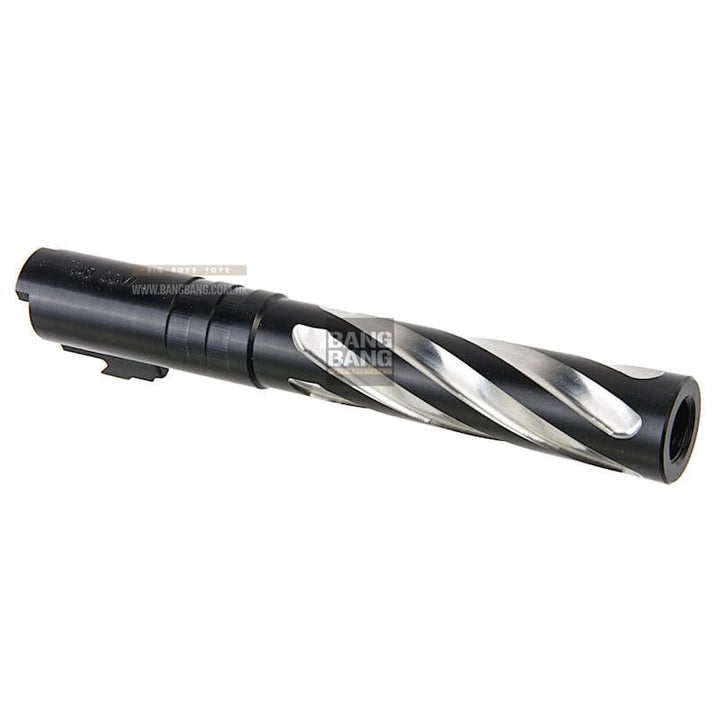 COWCOW Technology Tornado Stainless Steel Threaded Outer Barrel for Tokyo Marui Hi - Capa 5.1 GBB Series (.40 marking) - Black - Bang Bang Airsoft