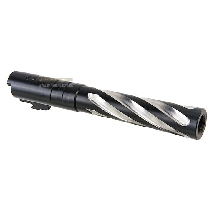 COWCOW Technology Tornado Stainless Steel Threaded Outer Barrel for Tokyo Marui Hi - Capa 5.1 GBB Series (.45 marking) - Black - Bang Bang Airsoft