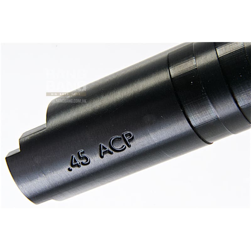 COWCOW Technology Tornado Stainless Steel Threaded Outer Barrel for Tokyo Marui Hi - Capa 5.1 GBB Series (.45 marking) - Black - Bang Bang Airsoft