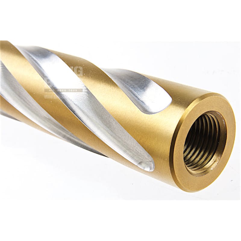 COWCOW Technology Tornado Stainless Steel Threaded Outer Barrel for Tokyo Marui Hi - Capa 5.1 GBB Series (.45 marking) - Gold - Bang Bang Airsoft