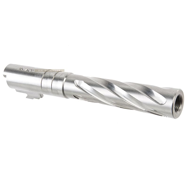 COWCOW Technology Tornado Stainless Steel Threaded Outer Barrel for Tokyo Marui Hi - Capa 5.1 GBB Series (.45 marking) - Silver - Bang Bang Airsoft
