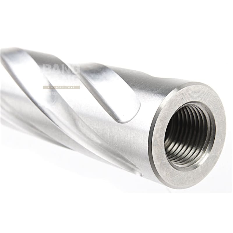 COWCOW Technology Tornado Stainless Steel Threaded Outer Barrel for Tokyo Marui Hi - Capa 5.1 GBB Series (.45 marking) - Silver - Bang Bang Airsoft