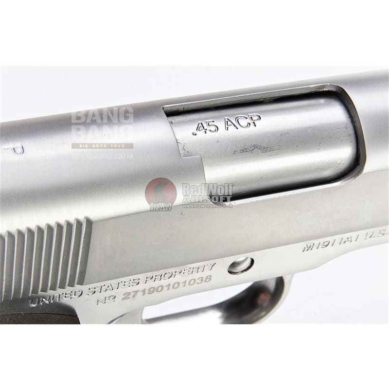Bang Bang Airsoft Cybergun Colt 1911 GBB Pistol Silver