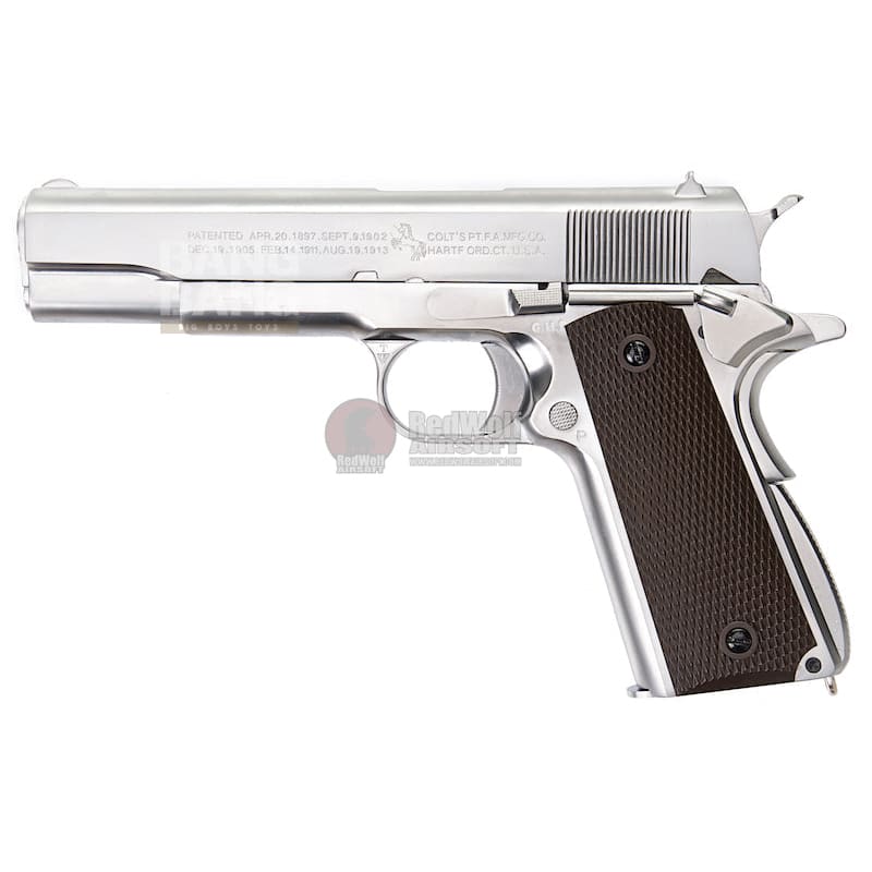 Cybergun Colt 1911 GBB Pistol - Silver (by WE) - Bang Bang Airsoft