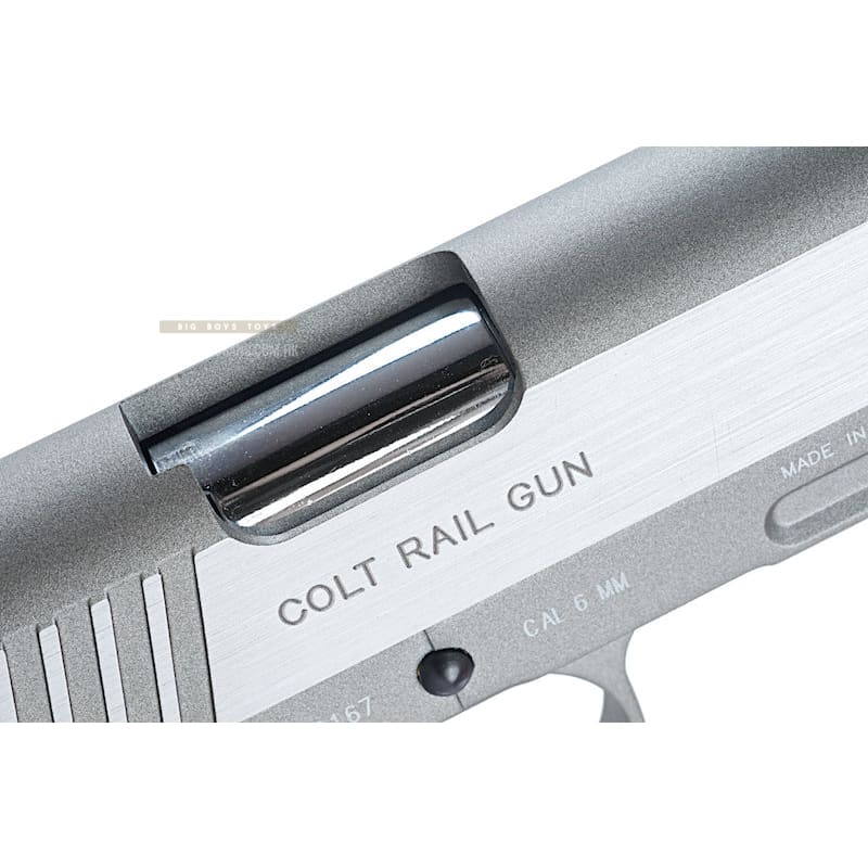 Cybergun Colt 1911 Rail CO2 GBB Pistol - Silver - Bang Bang Airsoft