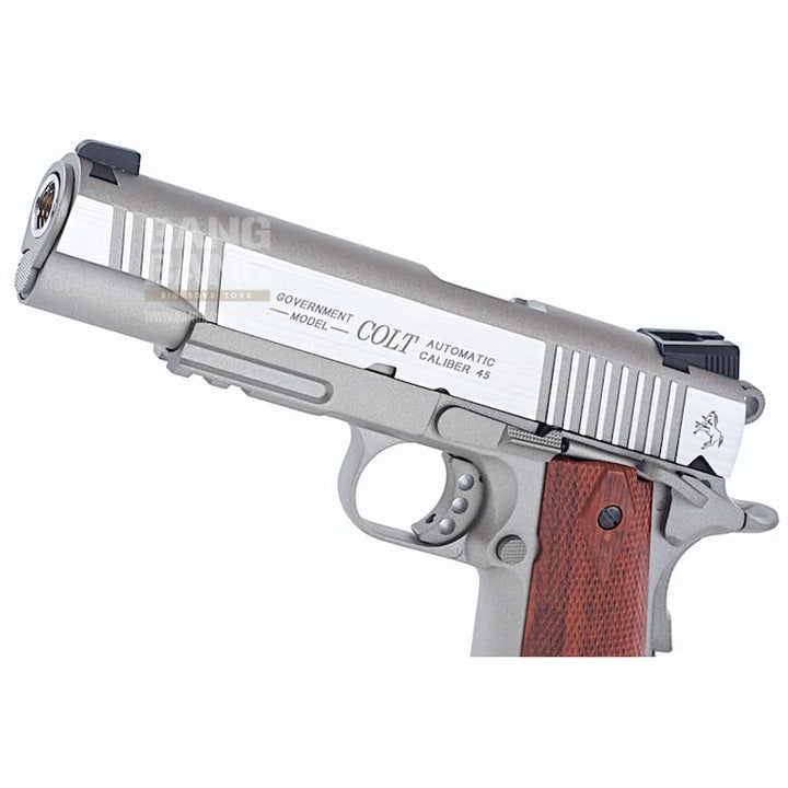 Cybergun Colt 1911 Rail CO2 GBB Pistol - Silver - Bang Bang Airsoft