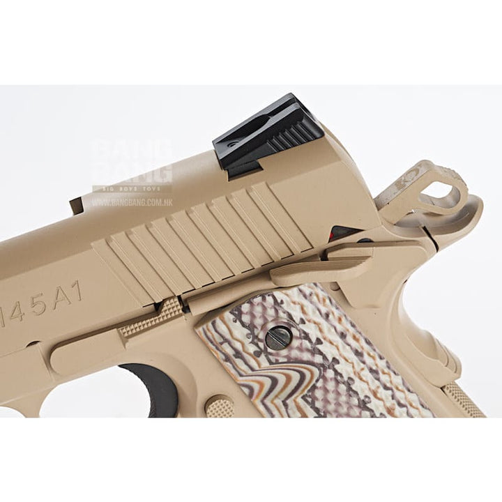 Cybergun colt m45a1 rail co2 gbb pistol - desert tan free