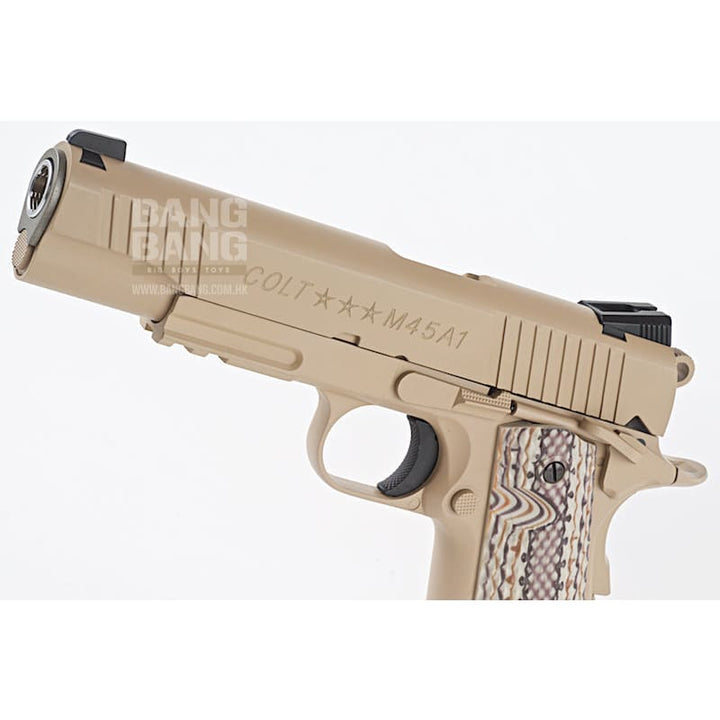 Cybergun Colt M45A1 Rail CO2 GBB Pistol - Desert Tan - Bang Bang Airsoft
