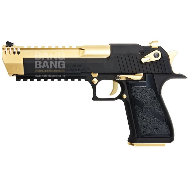 Cybergun WE Desert Eagle L6 .50AE Green Gas Airsoft Pistol - (Black / Golden) - Bang Bang Airsoft