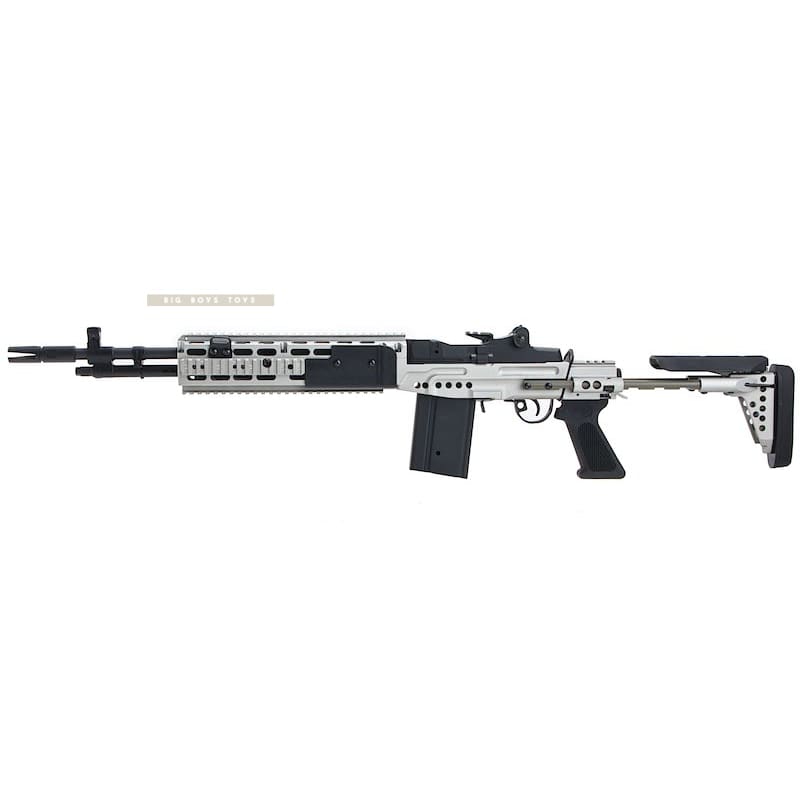 CYMA Metal M14 EBR AEG Enhanced Battle Airsoft Rifle - Silver - Bang Bang Airsoft