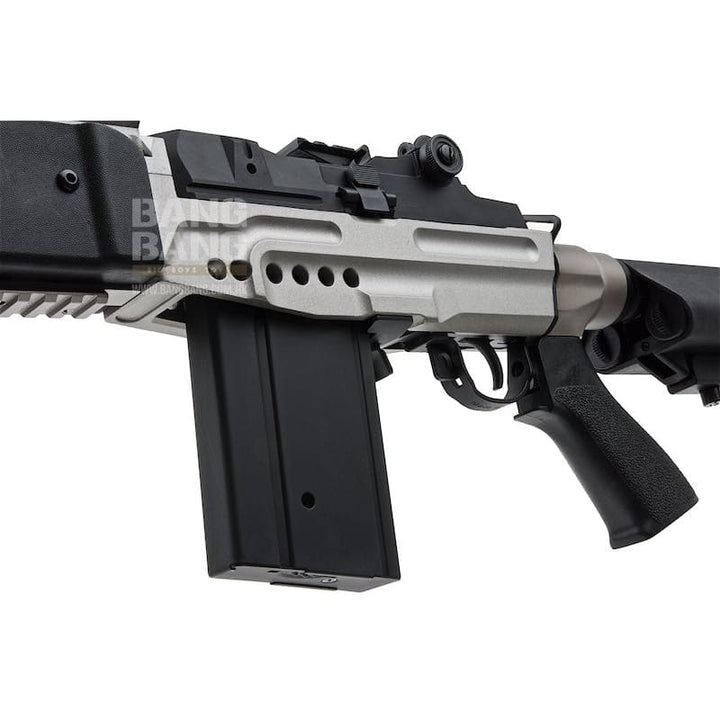CYMA Metal M14 EBR AEG Extended Stock Airsoft Rifle - Silver - Bang Bang Airsoft
