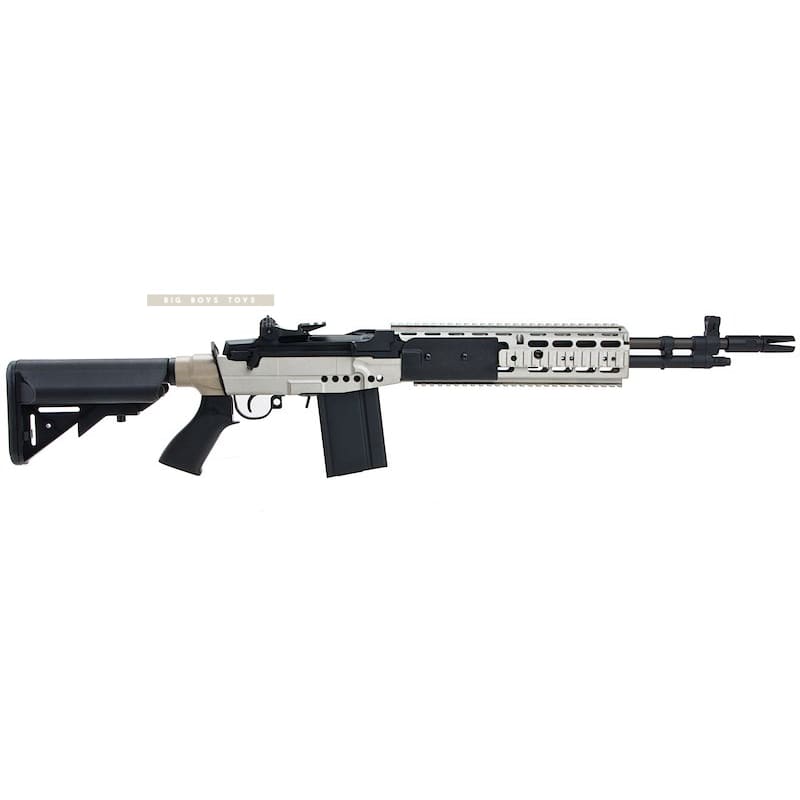 CYMA Metal M14 EBR AEG Extended Stock Airsoft Rifle - Silver - Bang Bang Airsoft