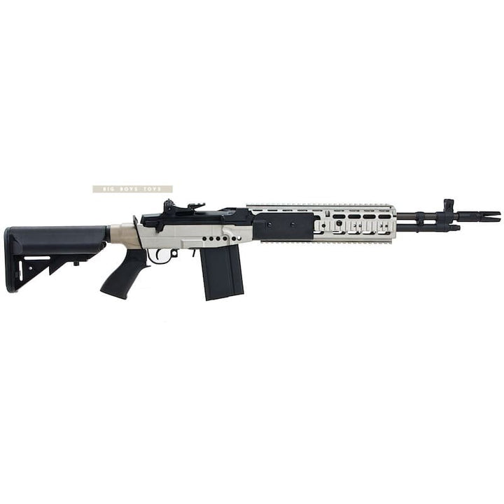 CYMA Metal M14 EBR AEG Extended Stock Airsoft Rifle - Silver - Bang Bang Airsoft