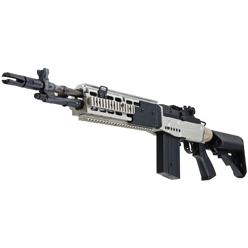 CYMA Metal M14 EBR AEG Extended Stock Airsoft Rifle - Silver - Bang Bang Airsoft
