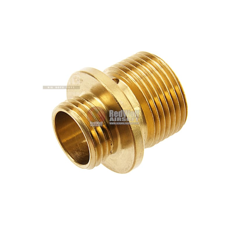 Dynamic Precision Stainless Steel Silencer Adapter M11 CW to M14 CCW - Gold - Bang Bang Airsoft