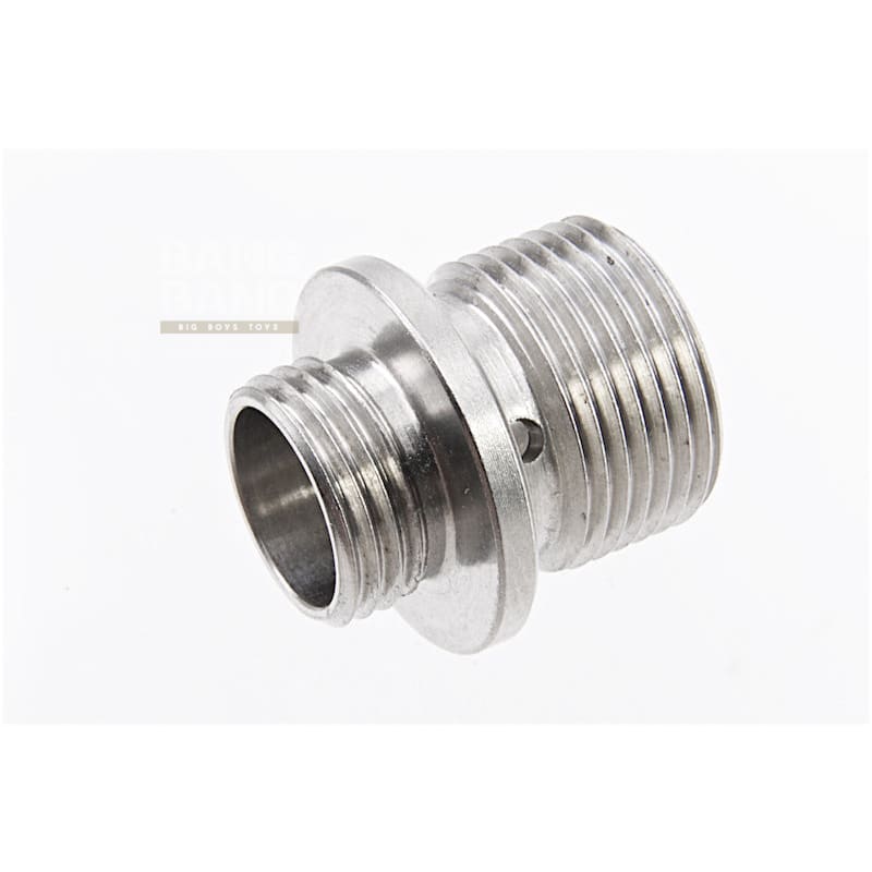 Dynamic Precision Stainless Steel Silencer Adapter M11 CW to M14 CCW - Silver - Bang Bang Airsoft