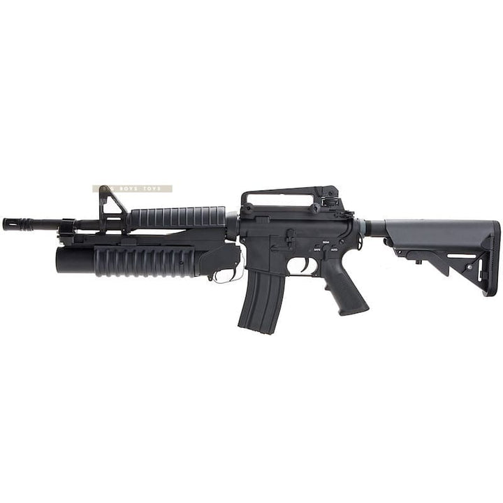 E&C EC703 Full Metal M4A1 AEG (QD 1.5 Gearbox, Blank Marking) w/ M203 Grenade Launcher - Black - Bang Bang Airsoft