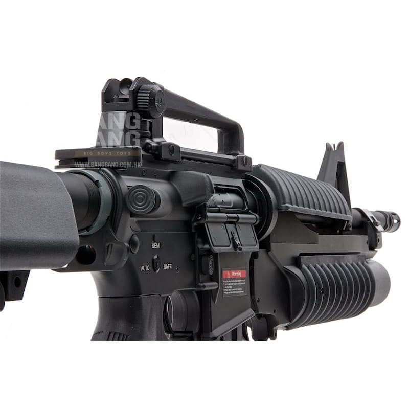 E&C EC703 Full Metal M4A1 AEG (QD 1.5 Gearbox, Blank Marking) w/ M203 Grenade Launcher - Black - Bang Bang Airsoft