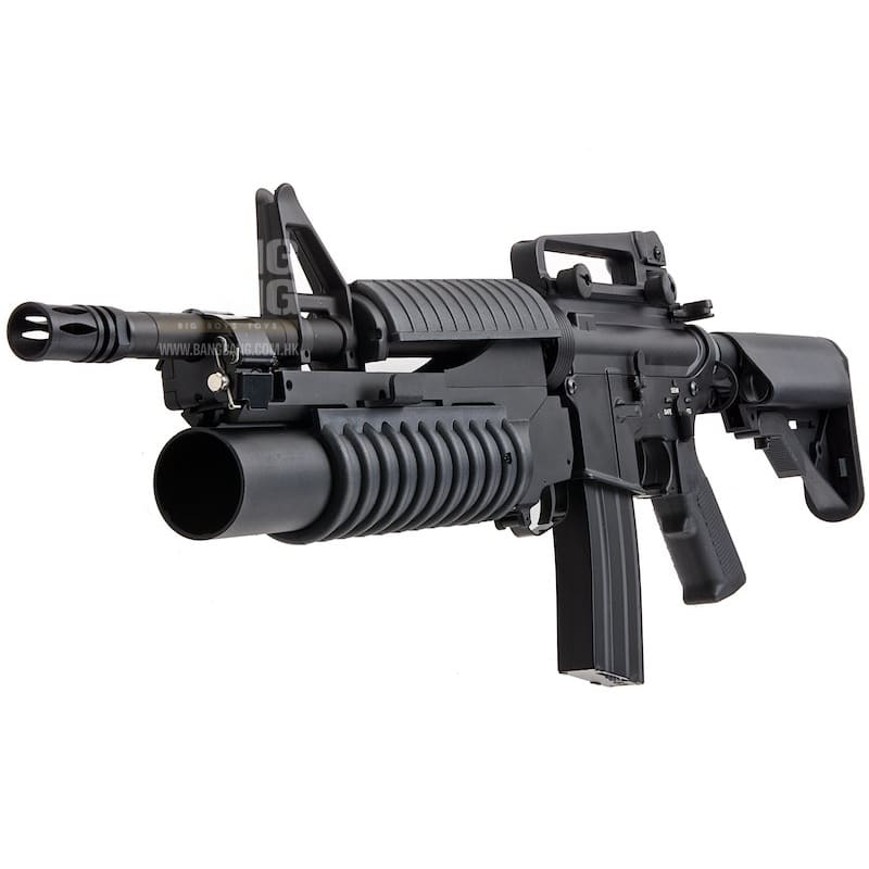 E&C EC703 Full Metal M4A1 AEG (QD 1.5 Gearbox, Blank Marking) w/ M203 Grenade Launcher - Black - Bang Bang Airsoft