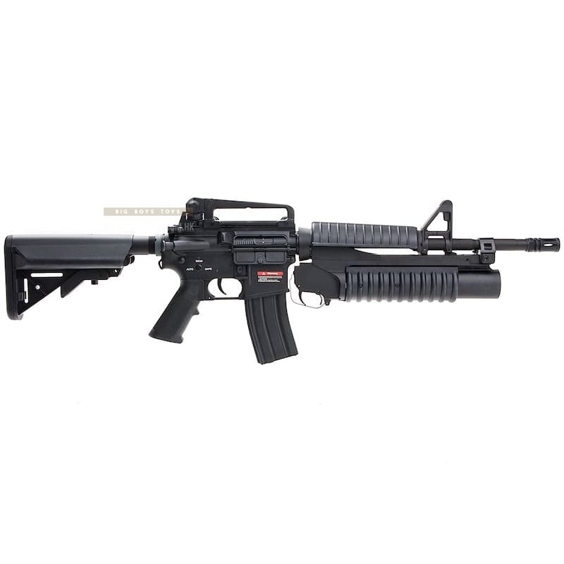E&C EC703 Full Metal M4A1 AEG (QD 1.5 Gearbox, Blank Marking) w/ M203 Grenade Launcher - Black - Bang Bang Airsoft