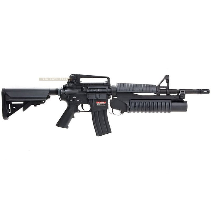 E&C EC703 Full Metal M4A1 AEG (QD 1.5 Gearbox, Blank Marking) w/ M203 Grenade Launcher - Black - Bang Bang Airsoft