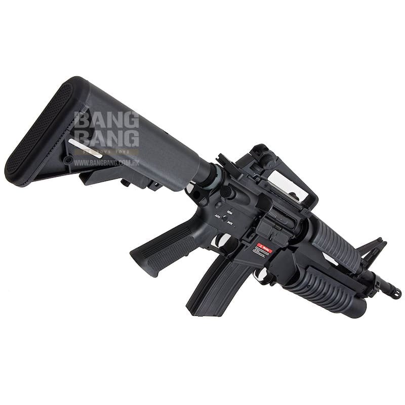 E&C EC703 Full Metal M4A1 AEG (QD 1.5 Gearbox, Blank Marking) w/ M203 Grenade Launcher - Black - Bang Bang Airsoft