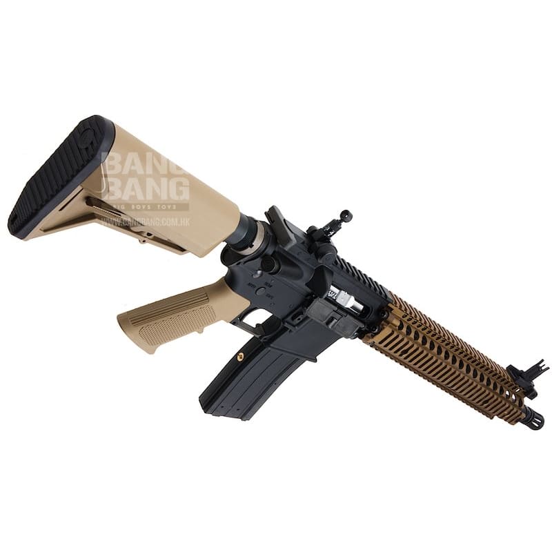 EMG Colt Licensed Daniel Defense 12.5 inch M4A1 SOPMOD Block 2 GBBR Airsoft - BK/ DE (by King Arms) - Bang Bang Airsoft