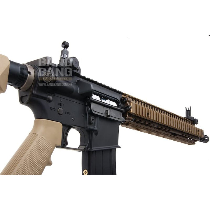 EMG Colt Licensed Daniel Defense 12.5 inch M4A1 SOPMOD Block 2 GBBR Airsoft - BK/ DE (by King Arms) - Bang Bang Airsoft