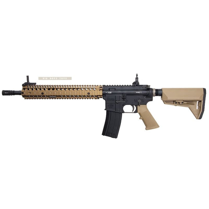 EMG Colt Licensed Daniel Defense 12.5 inch M4A1 SOPMOD Block 2 GBBR Airsoft - BK/ DE (by King Arms) - Bang Bang Airsoft