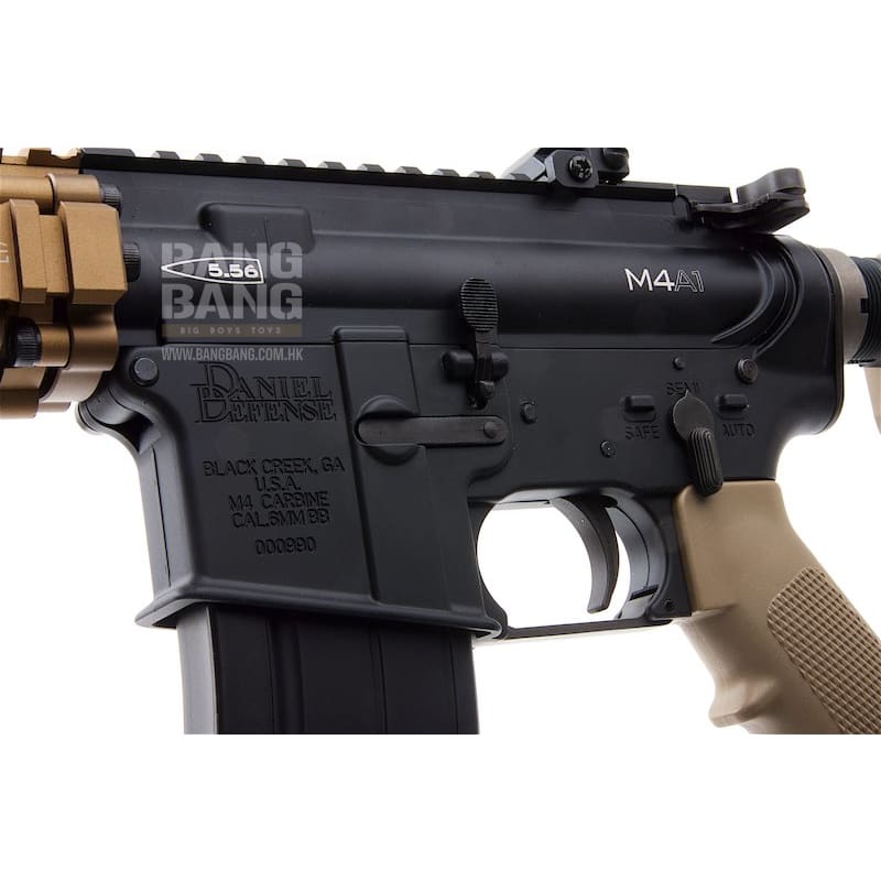 EMG Colt Licensed Daniel Defense 12.5 inch M4A1 SOPMOD Block 2 GBBR Airsoft - BK/ DE (by King Arms) - Bang Bang Airsoft