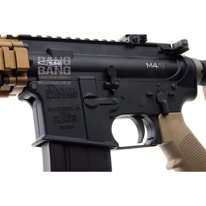 EMG Colt Licensed Daniel Defense 12.5 inch M4A1 SOPMOD Block 2 GBBR Airsoft - BK/ DE (by King Arms) - Bang Bang Airsoft