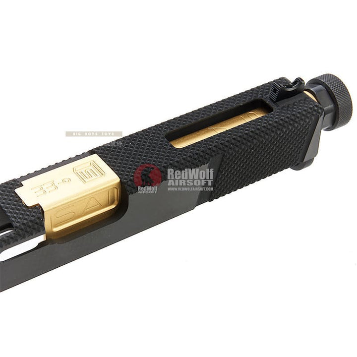 EMG SAI Utility Slide Kit w/ RMR Cut (by G&P) - Gold Barrel for Umarex G17 GBB Pistol - Bang Bang Airsoft