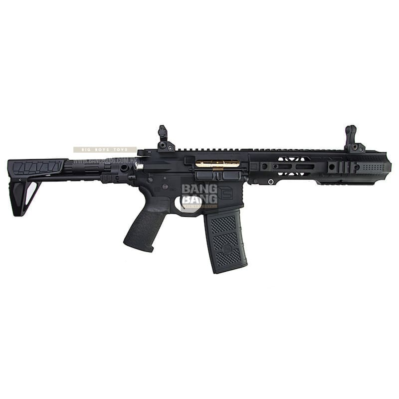 EMG Salient Arms Licensed GRY AR15 (M4) CQB AEG with PDW Stock - Black (by G&P) - Bang Bang Airsoft