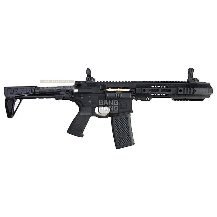 EMG Salient Arms Licensed GRY AR15 (M4) CQB AEG with PDW Stock - Black (by G&P) - Bang Bang Airsoft