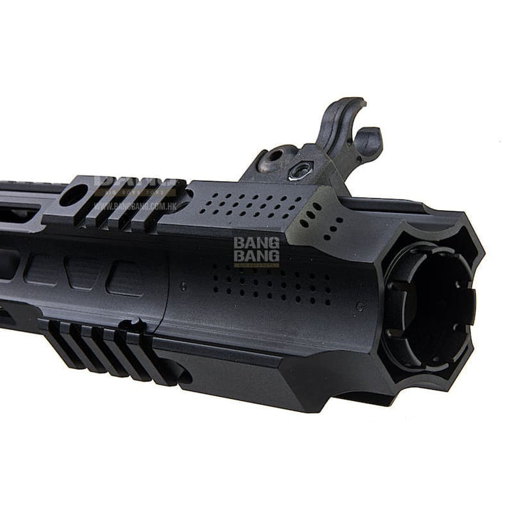 EMG Salient Arms Licensed GRY AR15 (M4) CQB AEG with PDW Stock - Black (by G&P) - Bang Bang Airsoft