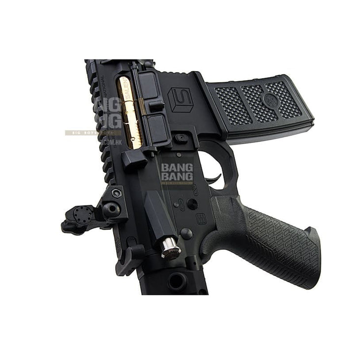 EMG Salient Arms Licensed GRY AR15 (M4) CQB AEG with PDW Stock - Black (by G&P) - Bang Bang Airsoft