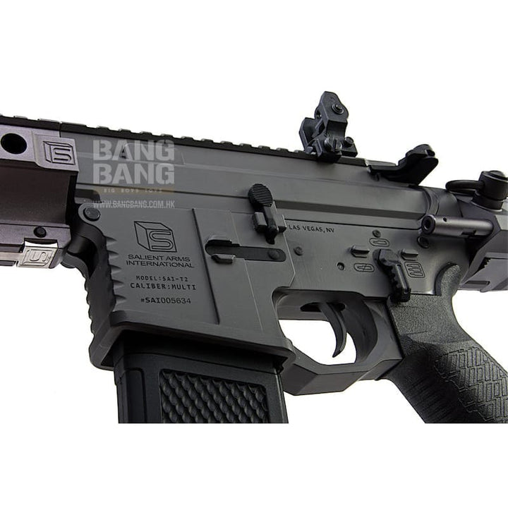 EMG Salient Arms Licensed GRY AR15 (M4) CQB AEG with PDW Stock - Gray (by G&P) - Bang Bang Airsoft