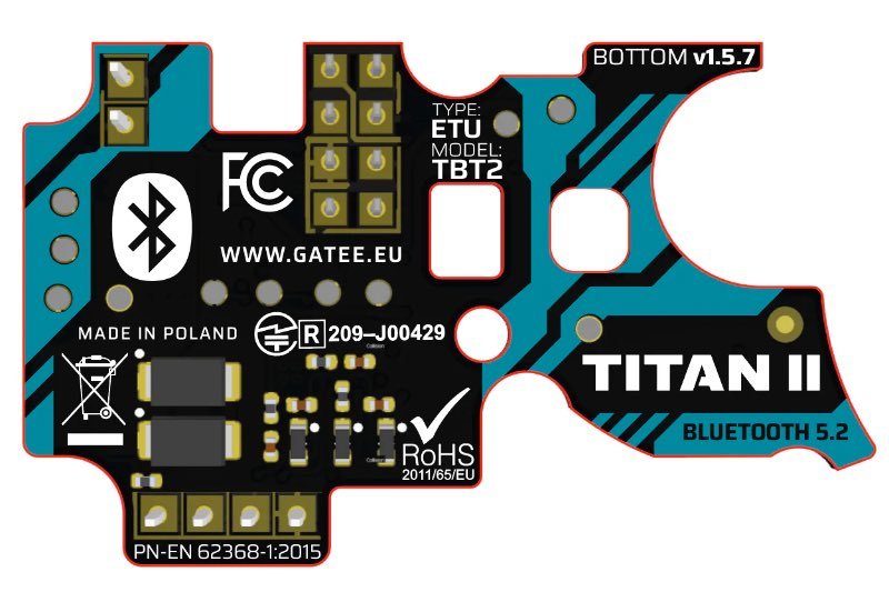 GATE TITAN II Bluetooth for V2 GB (AEG Rear Wired) - Bang Bang Airsoft