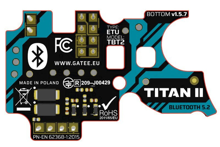 GATE TITAN II Bluetooth for V2 GB (AEG Rear Wired) - Bang Bang Airsoft