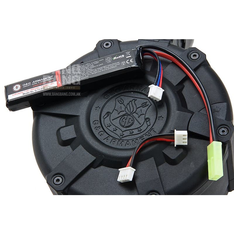 G&G 2300rds Auto Winding Drum Magazine for M4 / M16 Series Airsoft AEG Rifle - Black - Bang Bang Airsoft