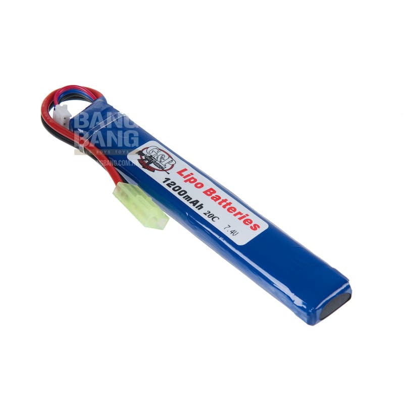 G&P 7.4v 1200mAh (20C) Lithium Polymer LiPo Rechargeable Bat - Bang Bang Airsoft