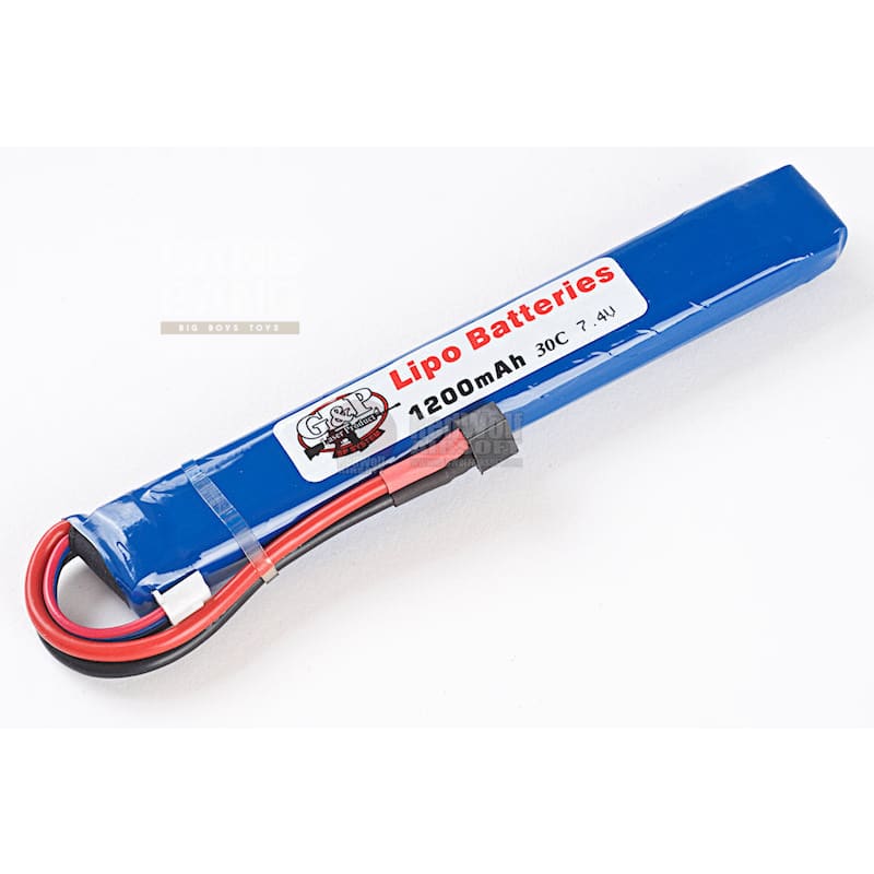G&P 7.4v 1200mAh (30C) Lithium Polymer LiPo Rechargeable Battery (B - Mini Deans) - Bang Bang Airsoft