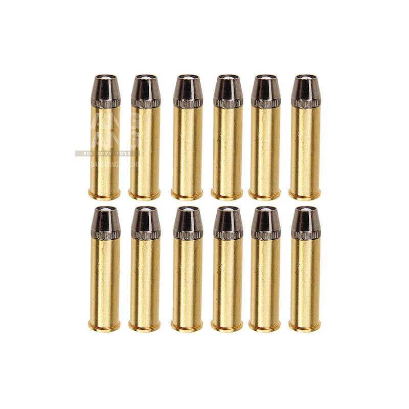 Gun Heaven Full Metal Brass Shells for WinGun / Dan Wesson 6mm Series Airsoft Co2 Revolvers (12pcs / Set) - Bang Bang Airsoft